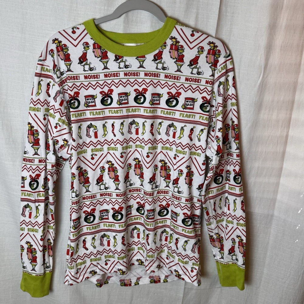 Hanna Andersson Pajama Top Dr. Seuss Grinch Long John Organic Cotton Size Medium